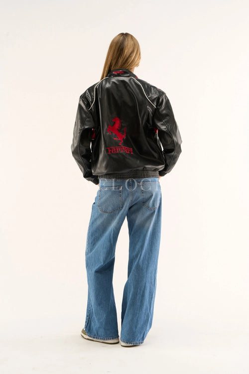 Ferrari F1 Vintage Leather Jacket - Red Edition