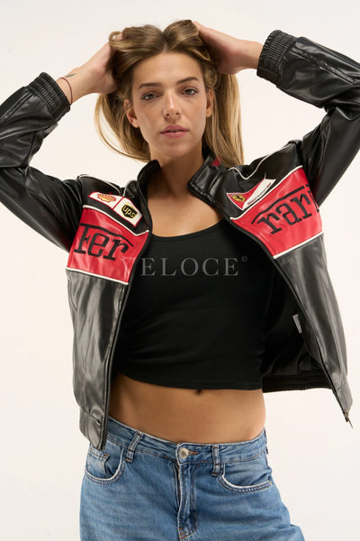 Ferrari F1 Vintage Leather Jacket - Red Edition