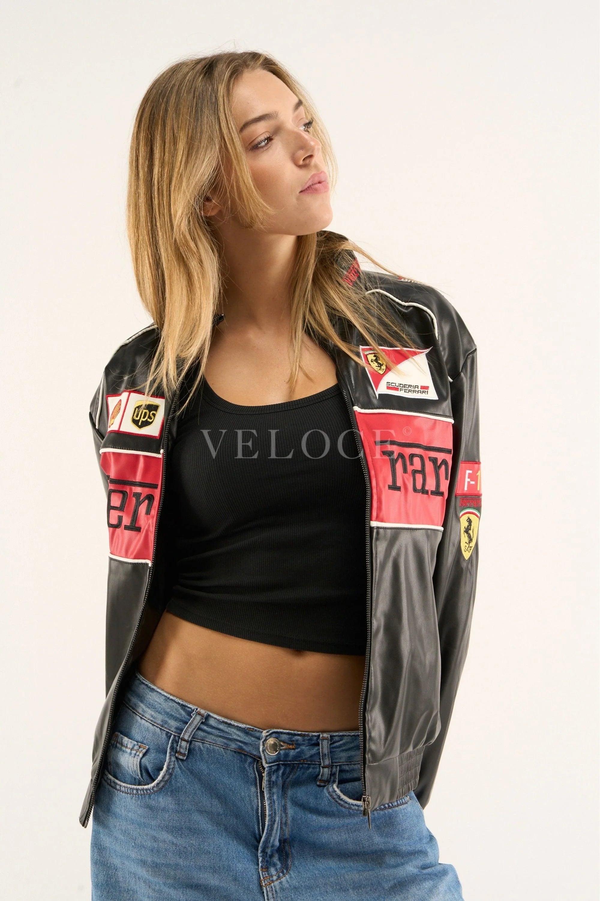 Ferrari F1 Vintage Leather Jacket - Red Edition