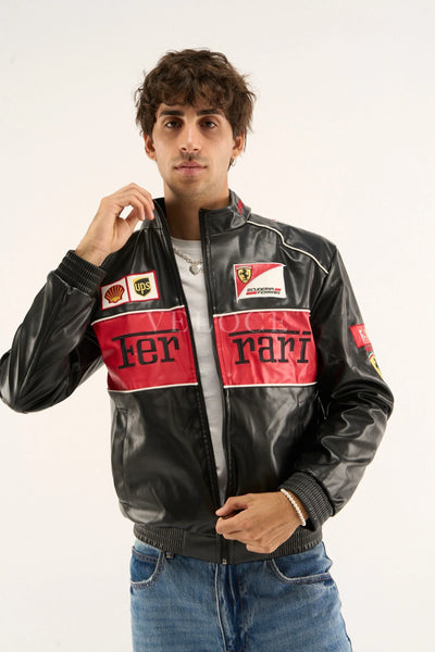 Ferrari F1 Vintage Leather Jacket - Red Edition