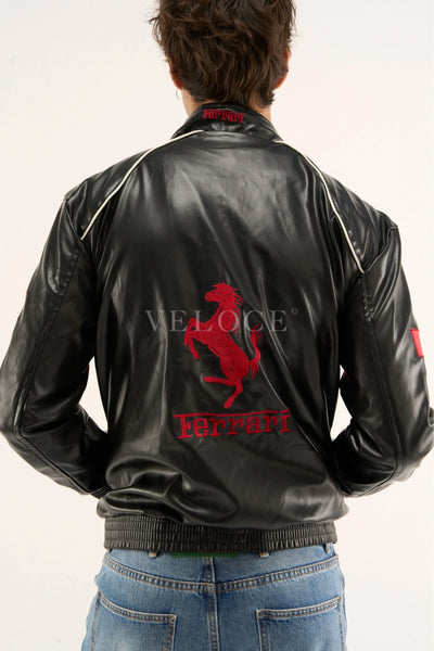 Ferrari F1 Vintage Leather Jacket - Red Edition