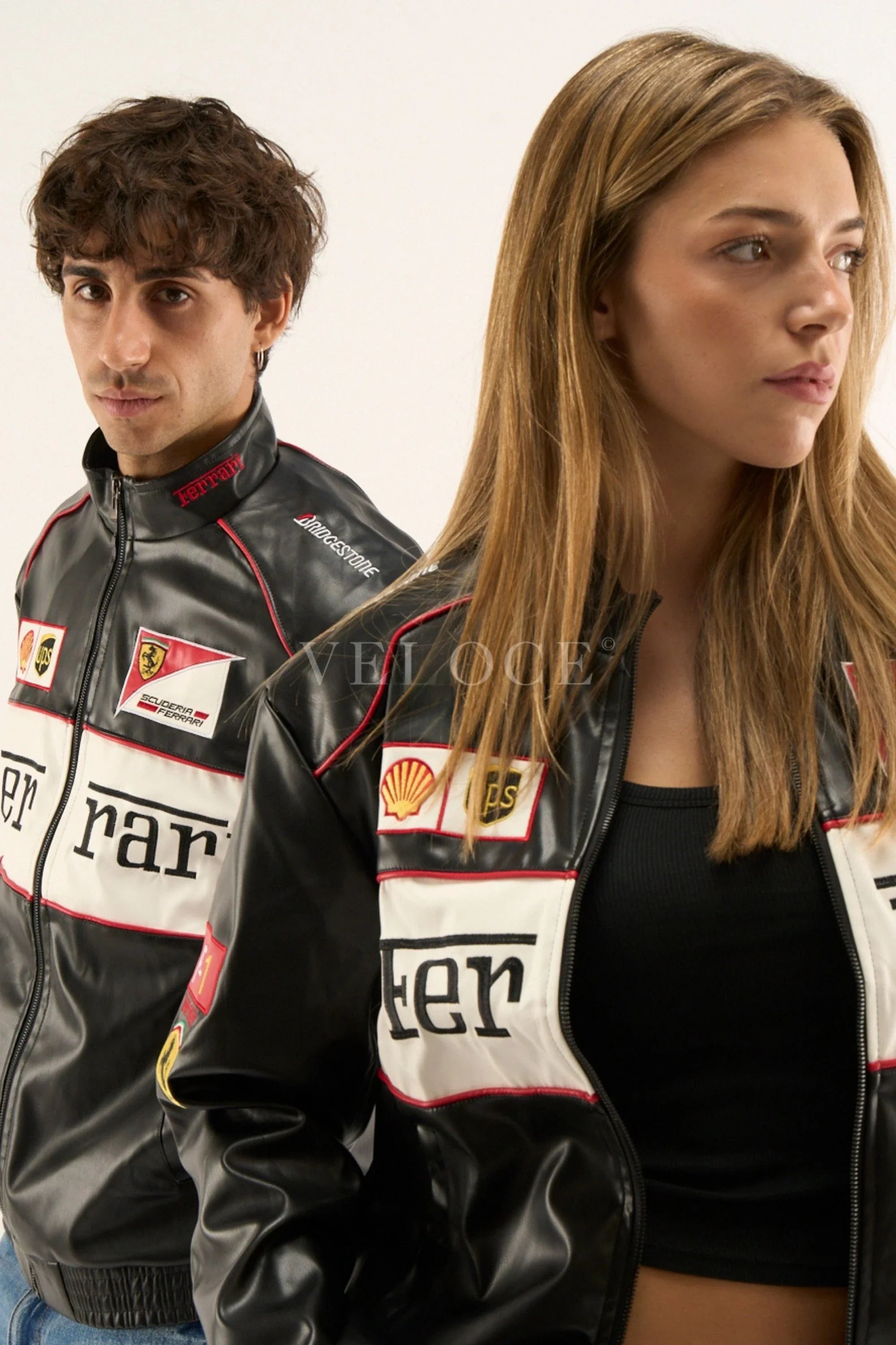Ferrari F1 Vintage Leather Jacket - White Edition
