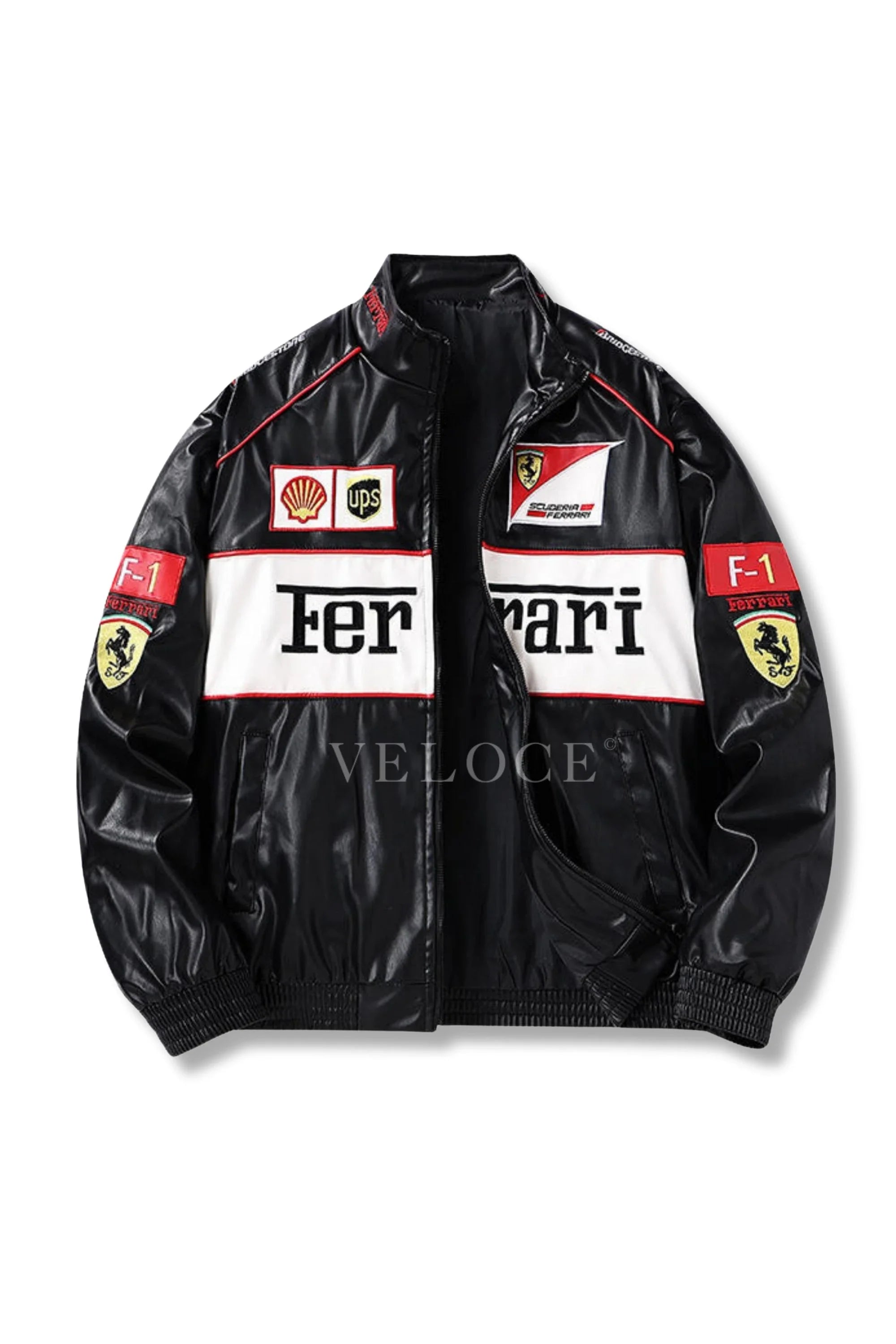 Ferrari F1 Vintage Leather Jacket - White Edition
