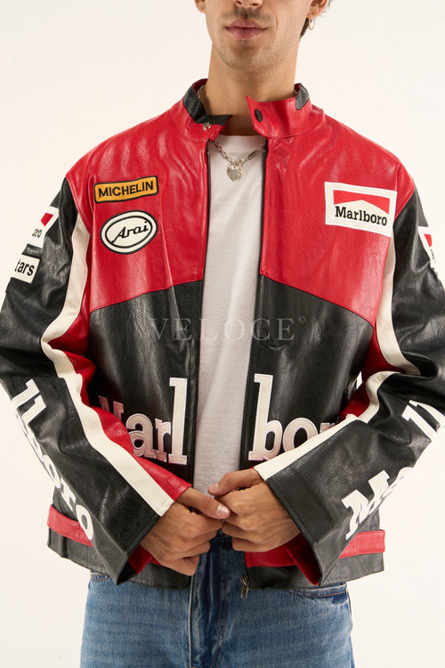 Marlboro Racing Leather Jacket - Black Edition