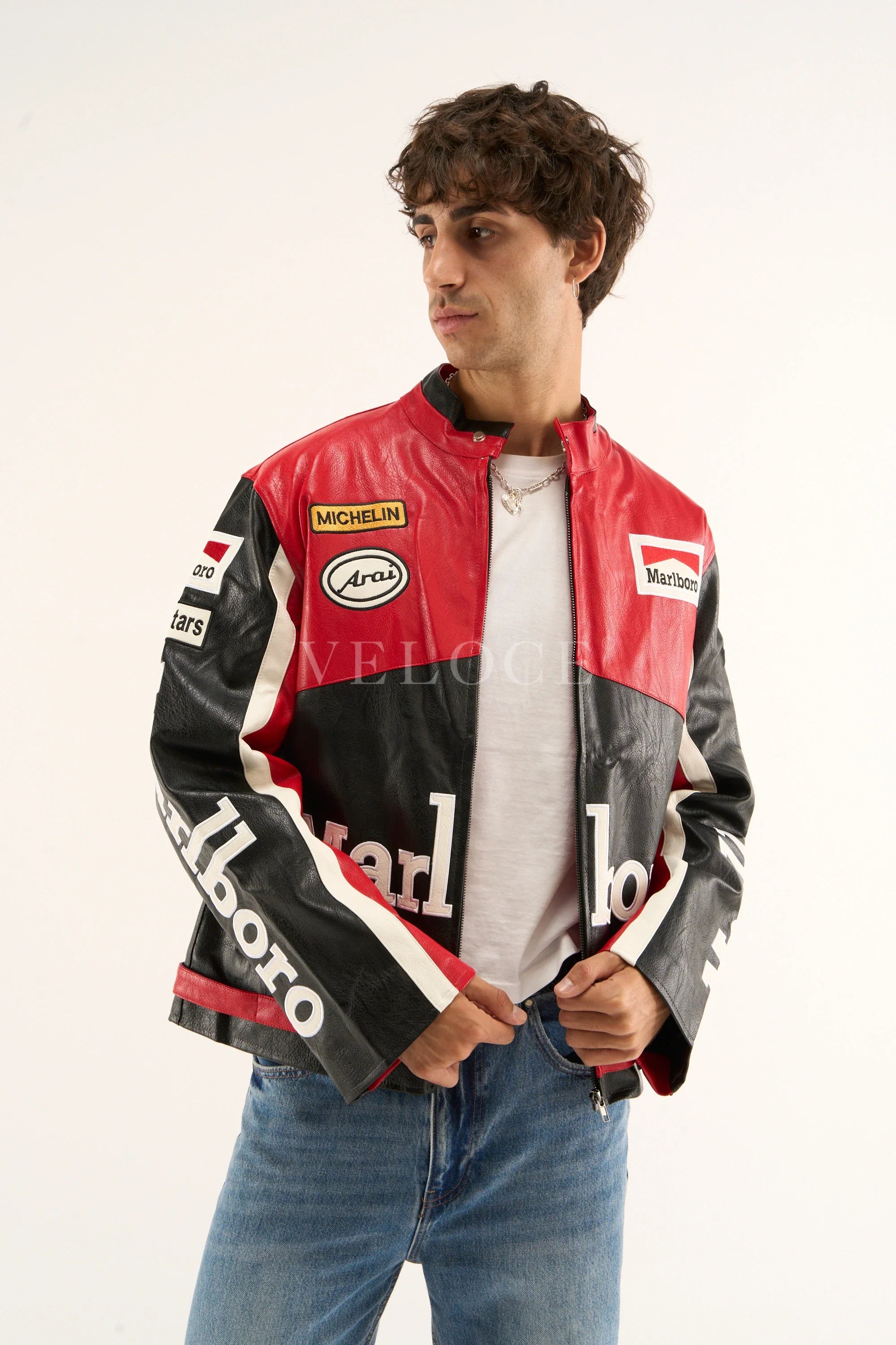 Marlboro Racing Leather Jacket - Black Edition