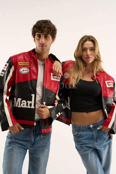 Marlboro Racing Leather Jacket - Black Edition