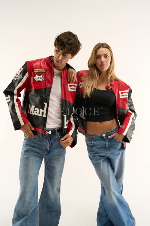 Marlboro Racing Leather Jacket - Black Edition