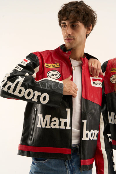 Marlboro Racing Leather Jacket - Black Edition