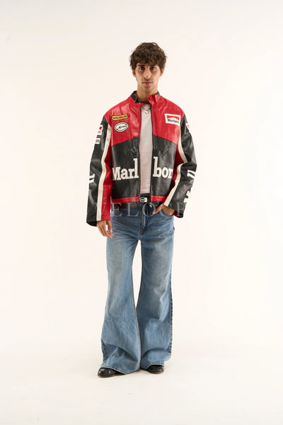 Marlboro Racing Leather Jacket - Black Edition